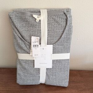 LOFT Light Gray Waffle Knit Sleep Top & Pant Set